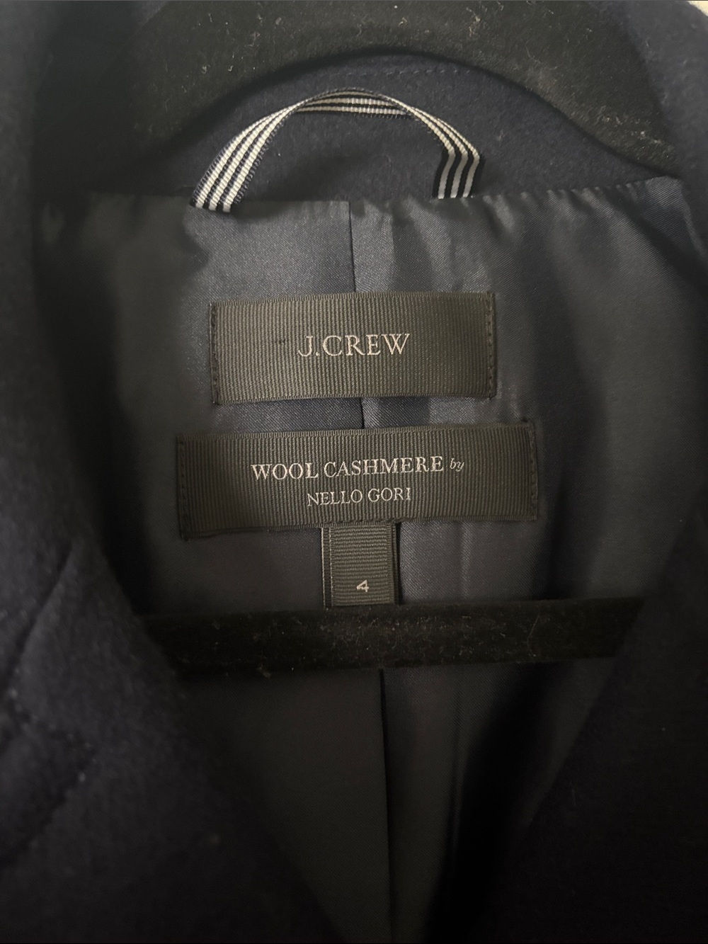 J. Crew Navy Double-Breasted Peacoat with Gold Buttons - Picture 2 of 5